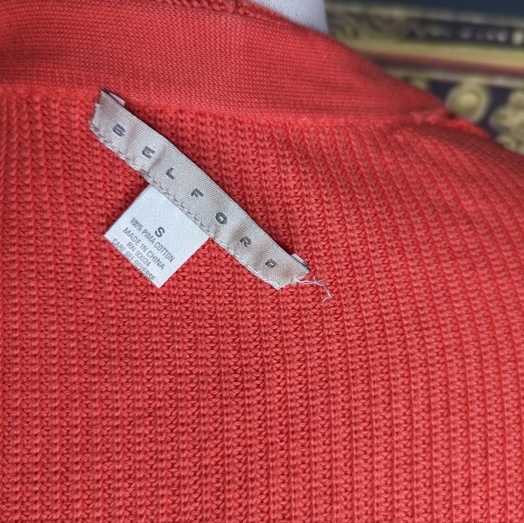 Belford 100% Pima Cotton Coral Cardigan Size Small - Picture 5 of 9